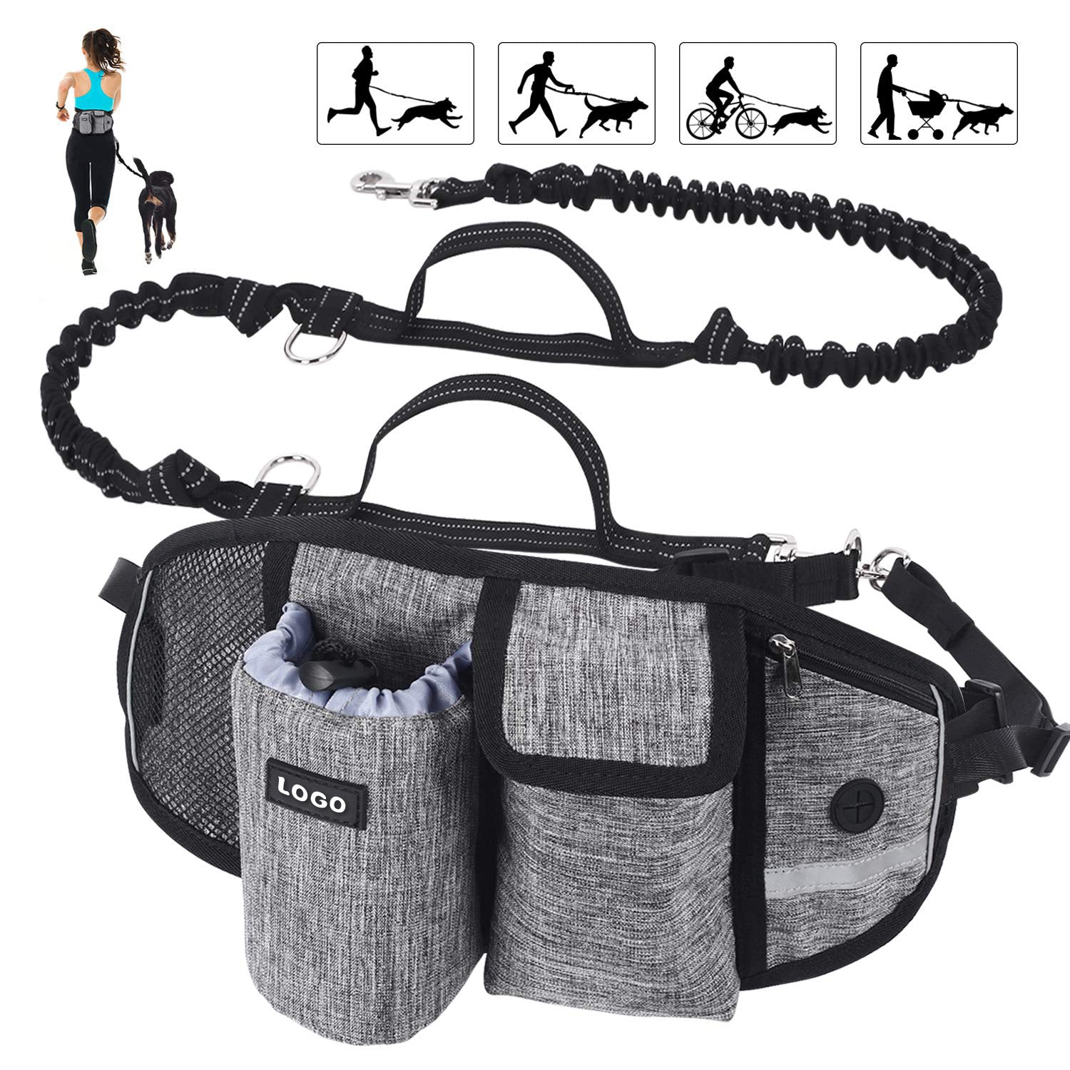 Dog Training Leash Waist Bag | Hands-Free Outdoor Pet Running