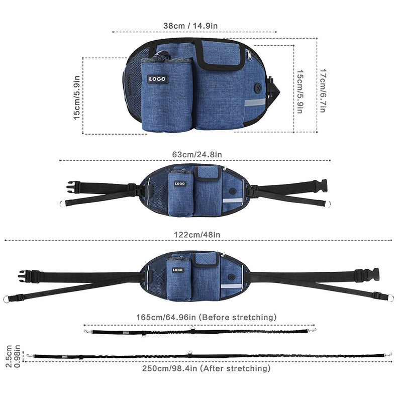 Dog Training Leash Waist Bag | Hands-Free Outdoor Pet Running