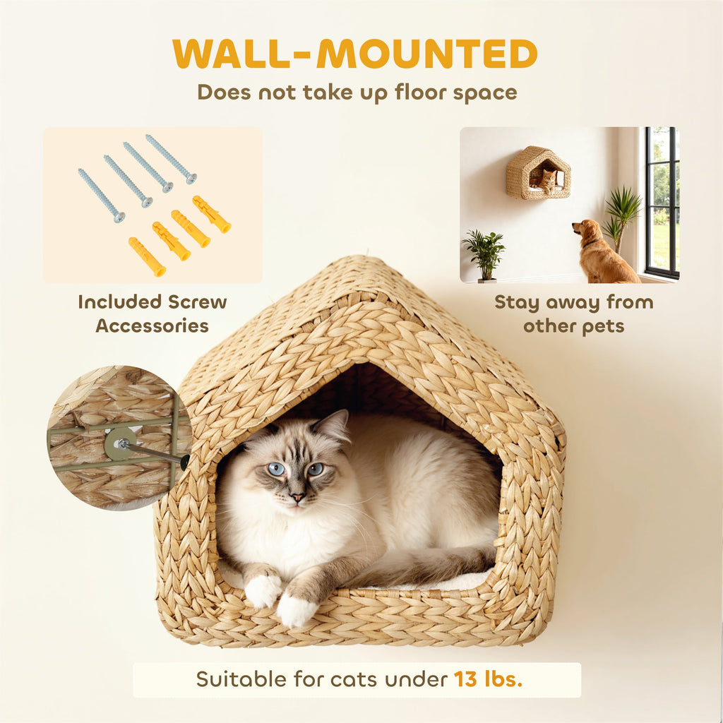 Wall Mounted Cat House, Cat Wall Furniture, Cat Wall Shelf with