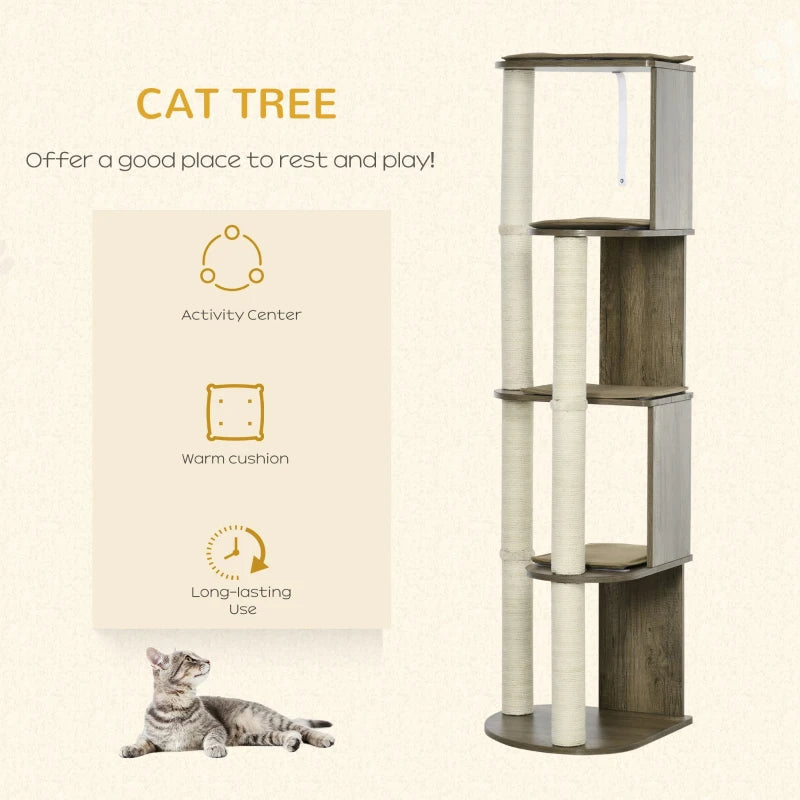 Corner Modern Cat Tree | Large Multilevel Cat Tower