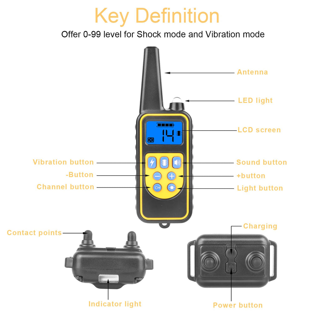Dog Training Collar With Remote  IP67 Waterproof Pet Trainer