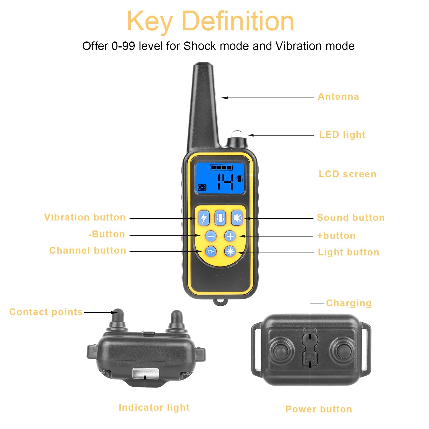 Dog Training Collar With Remote  IP67 Waterproof Pet Trainer