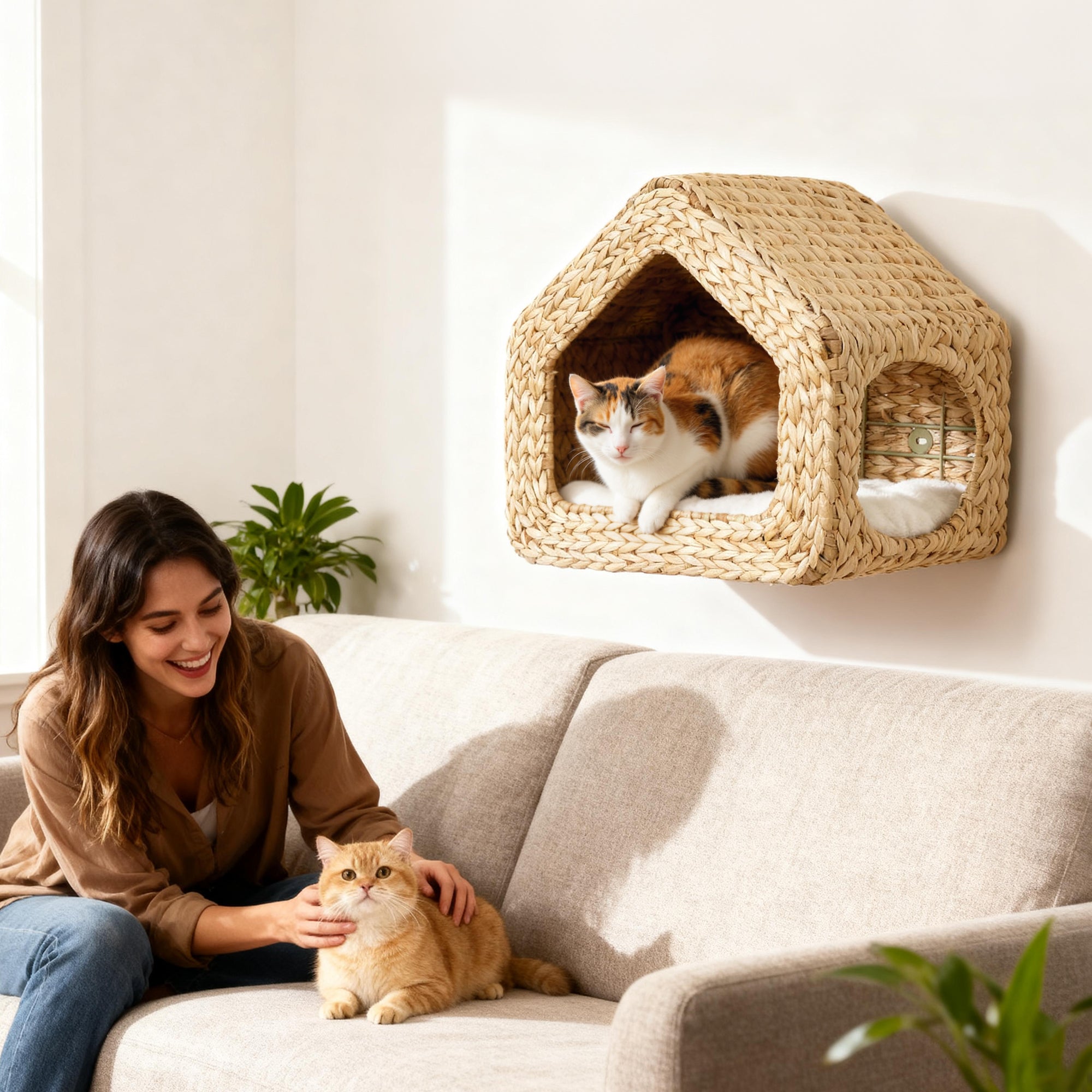 Wall Mounted Cat House, Cat Wall Furniture, Cat Wall Shelf with