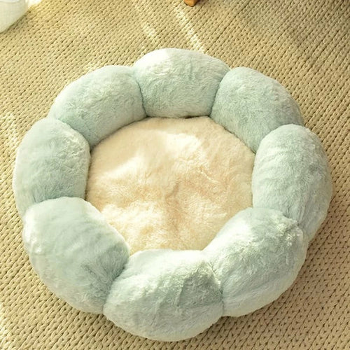 Mojotails Velvet Thick Round Flower Cat Litter Kennel