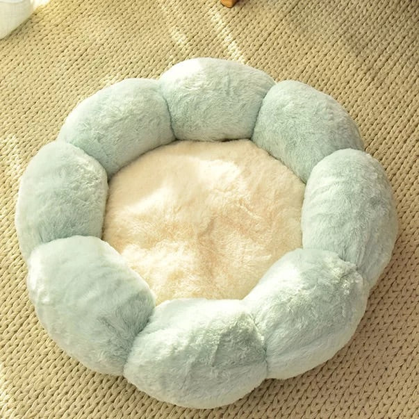 Mojotails Velvet Thick Round Flower Cat Litter Kennel