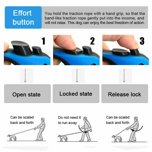 16.5FT Automatic Retractable Dog Leash Pet Collar