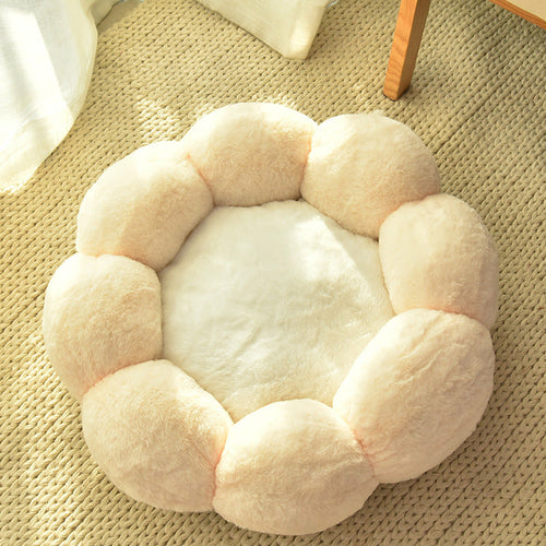 Mojotails Velvet Thick Round Flower Cat Litter Kennel