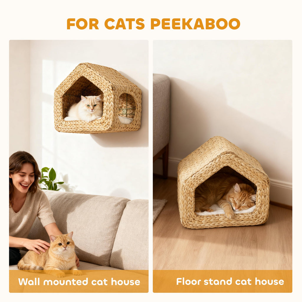 Wall Mounted Cat House, Cat Wall Furniture, Cat Wall Shelf with