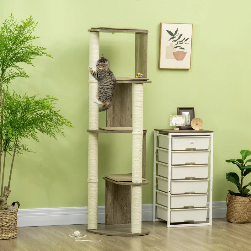 Corner Modern Cat Tree | Large Multilevel Cat Tower