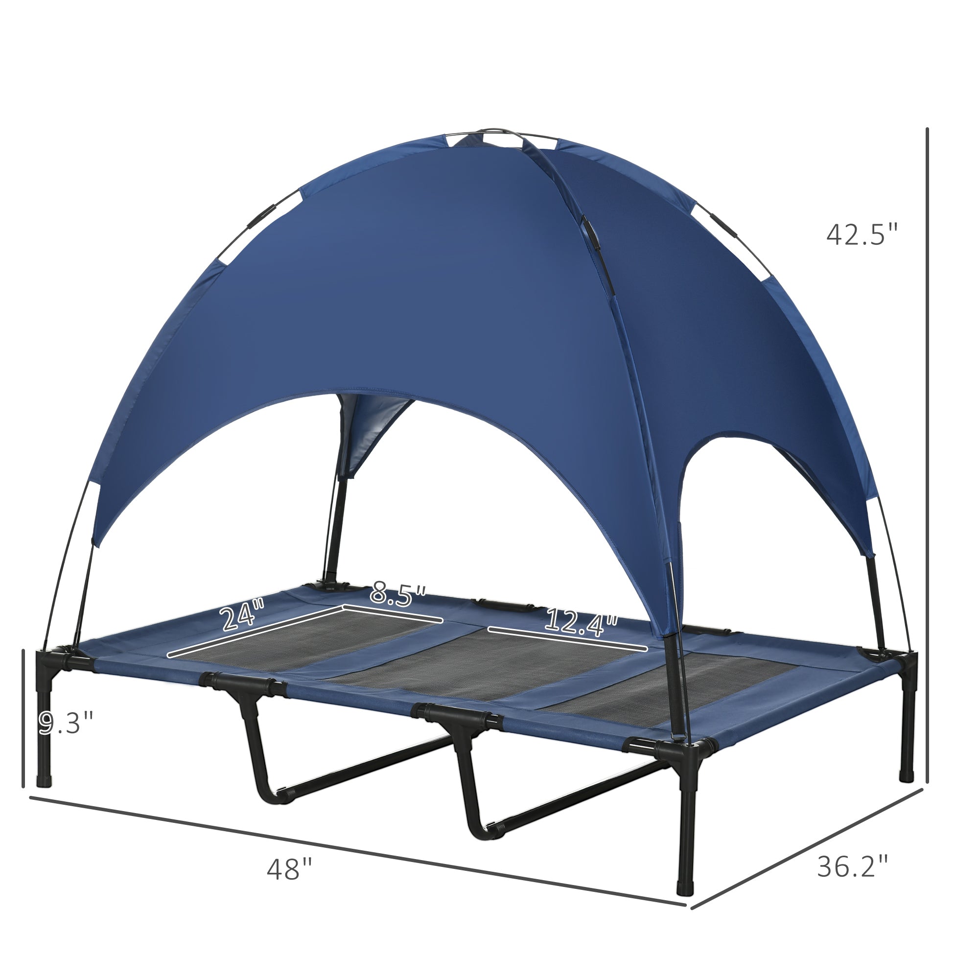 Elevated Portable Dog Cot Cooling Pet Bed with UV Protection