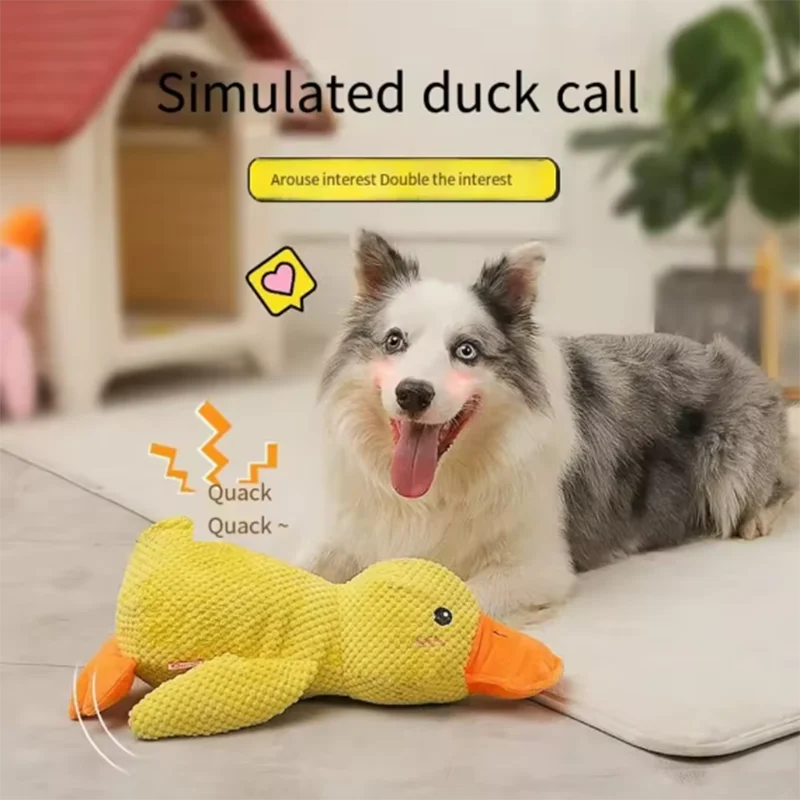 Yellow Quishy Duck Toy with Sound – Perfect for Pets