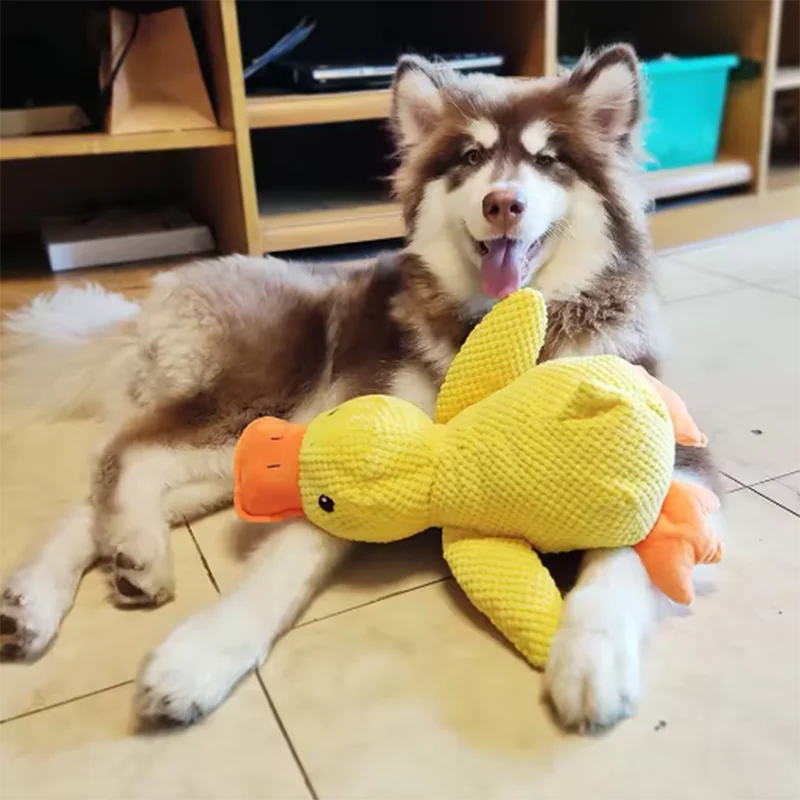 Yellow Quishy Duck Toy with Sound – Perfect for Pets