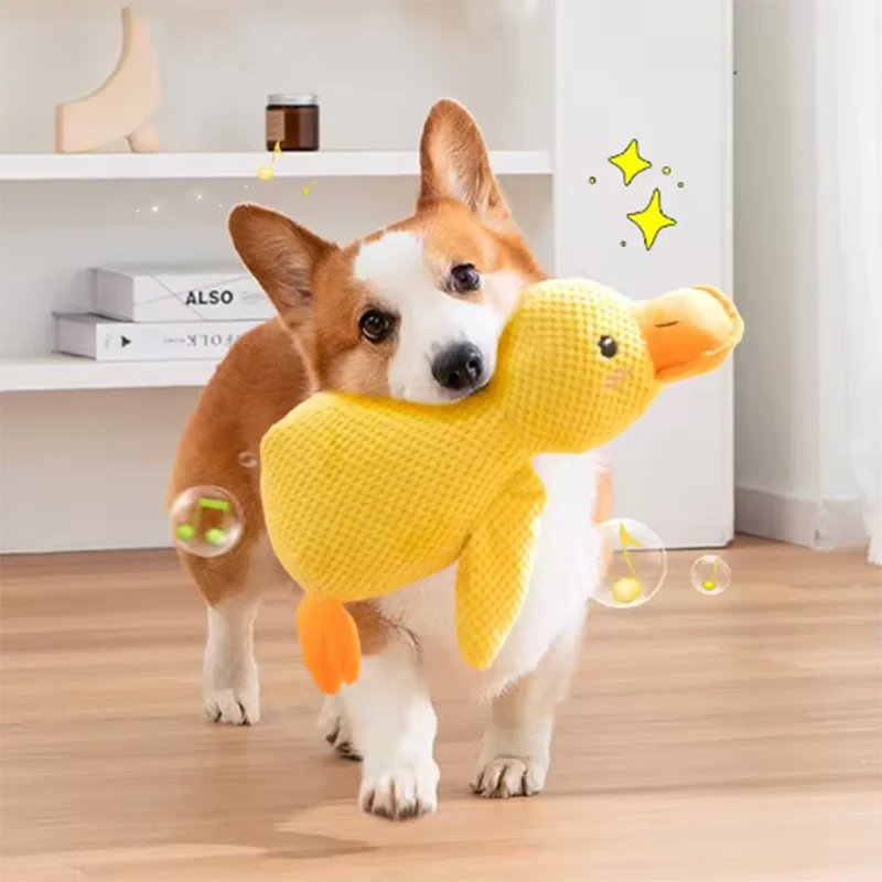 Yellow Quishy Duck Toy with Sound – Perfect for Pets