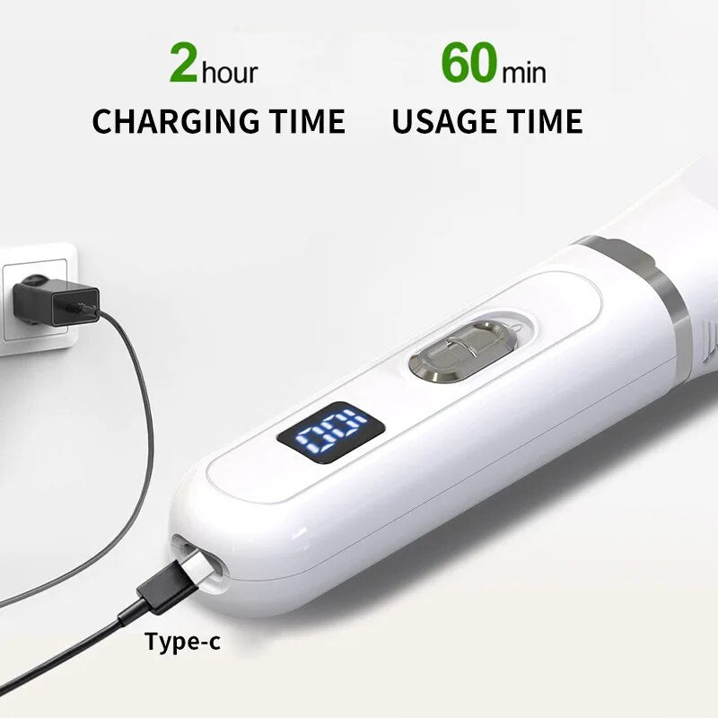 Dog Clippers Low Noise Paw Trimmer - Rechargeable Grooming Kit