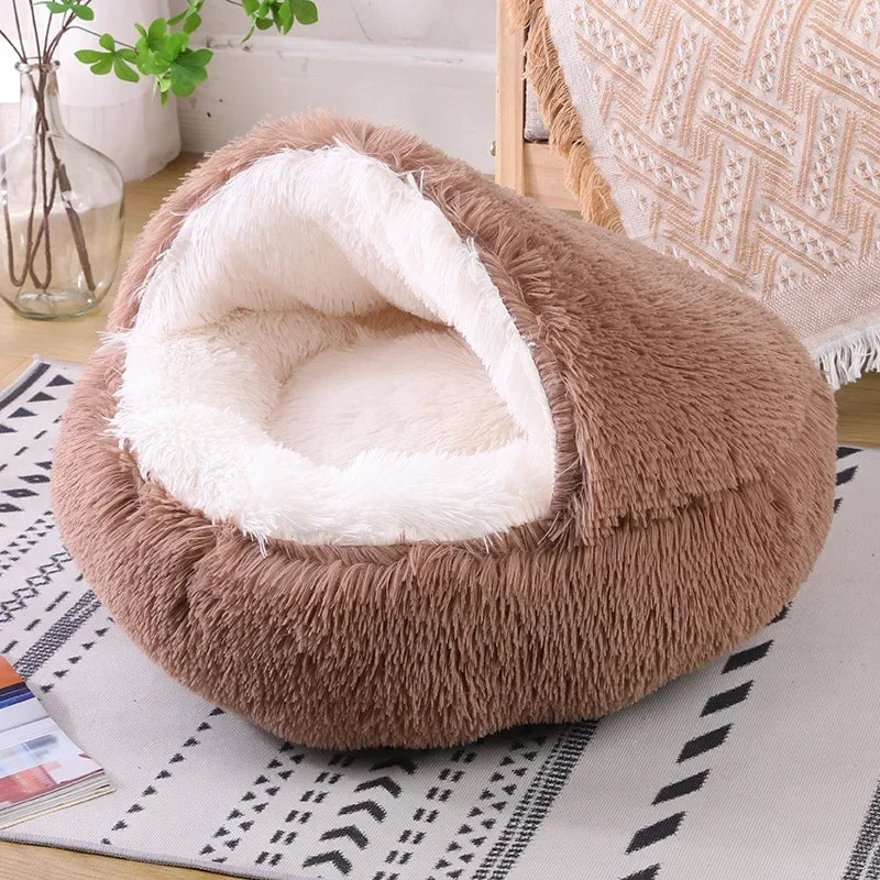 Plush Round Cat Bed | Pet Mattress Warm Soft and Comfortable Basket