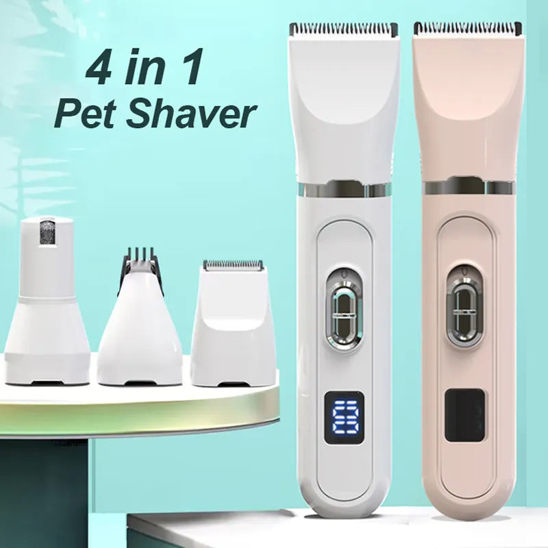 Dog Clippers Low Noise Paw Trimmer - Rechargeable Grooming Kit