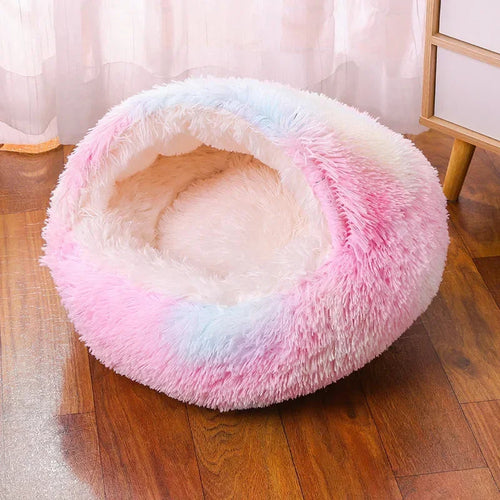 Plush Round Cat Bed | Pet Mattress Warm Soft and Comfortable Basket