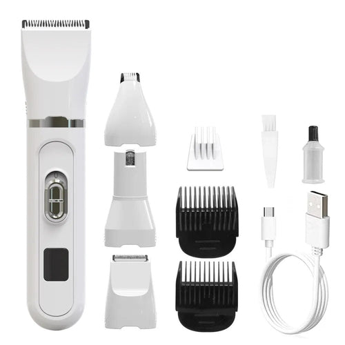 Dog Clippers Low Noise Paw Trimmer - Rechargeable Grooming Kit
