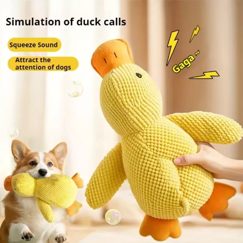Yellow Quishy Duck Toy with Sound – Perfect for Pets