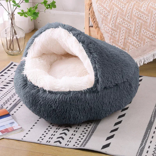 Plush Round Cat Bed | Pet Mattress Warm Soft and Comfortable Basket