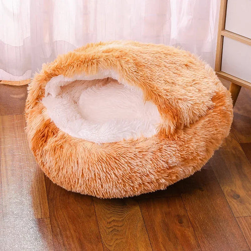 Plush Round Cat Bed | Pet Mattress Warm Soft and Comfortable Basket