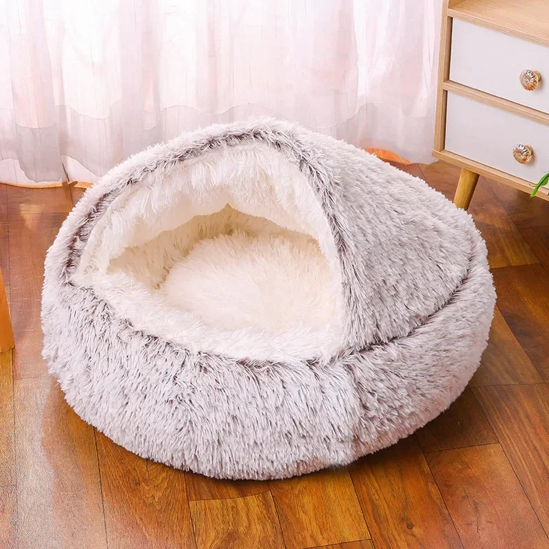 Plush Round Cat Bed | Pet Mattress Warm Soft and Comfortable Basket