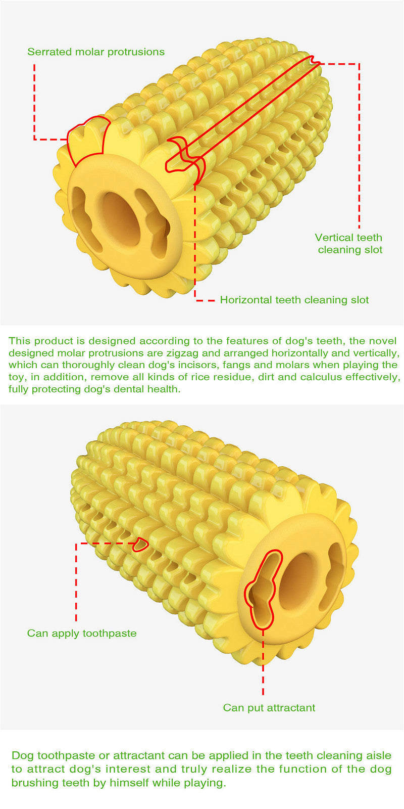 Pet Toothbrush Corn Stick | Pet Chew Toy
