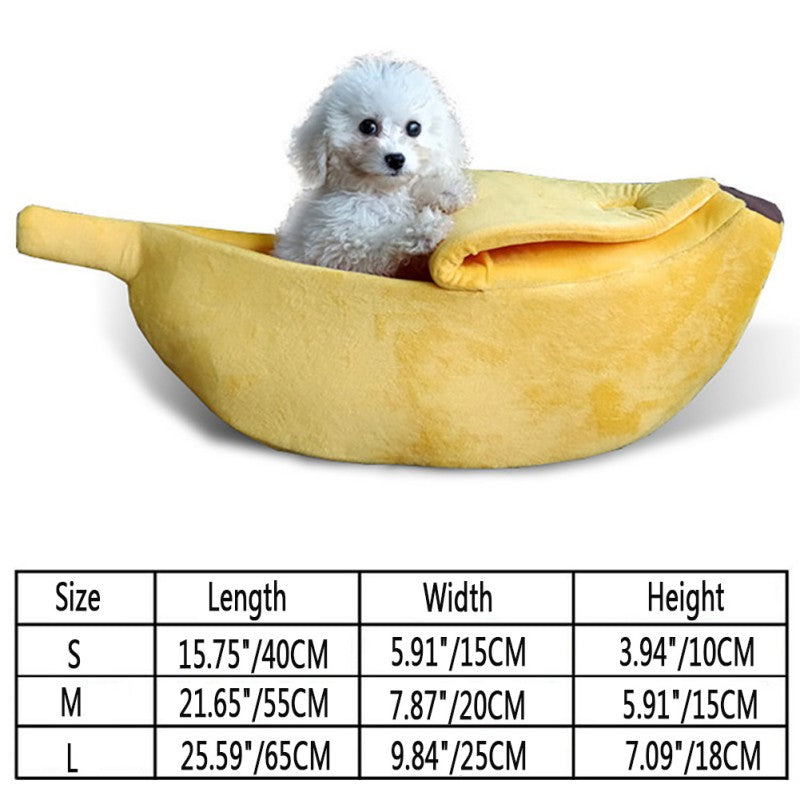Funny Banana Pet Bed - Cute Cozy Mat Bed