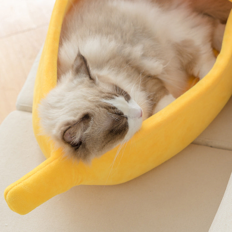 Funny Banana Pet Bed - Cute Cozy Mat Bed