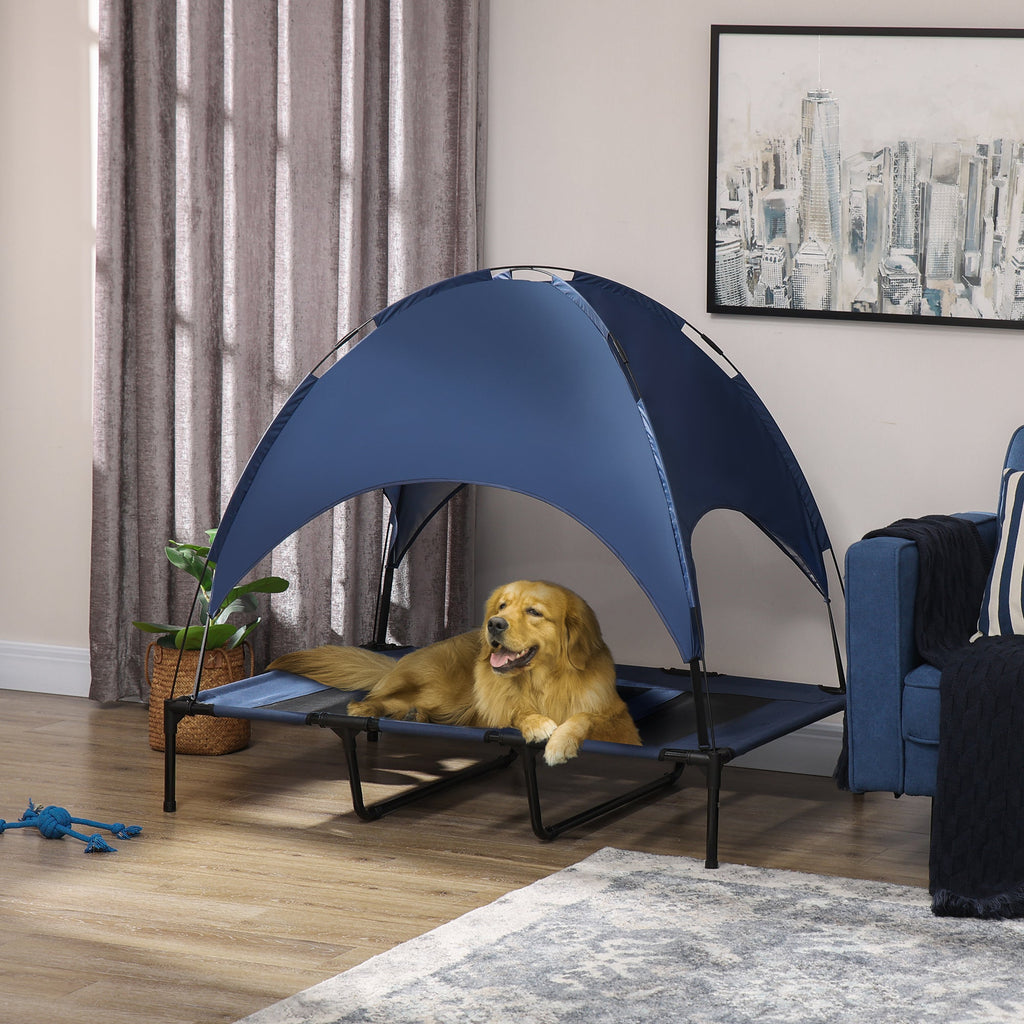 Elevated Portable Dog Cot Cooling Pet Bed with UV Protection
